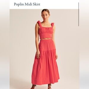 NWT Abercrombie Poplin MIDI Skirt